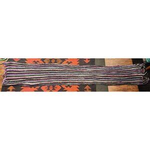 Handwoven Striped Multicolor Boho Scarf With Fringe